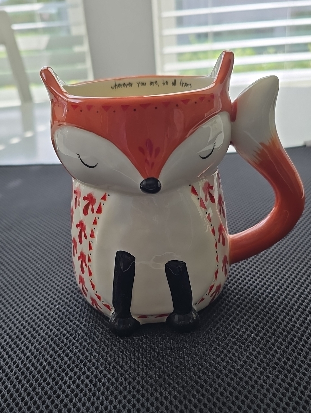 NATURAL LIFE Orange and White Fox Ceramic Mug